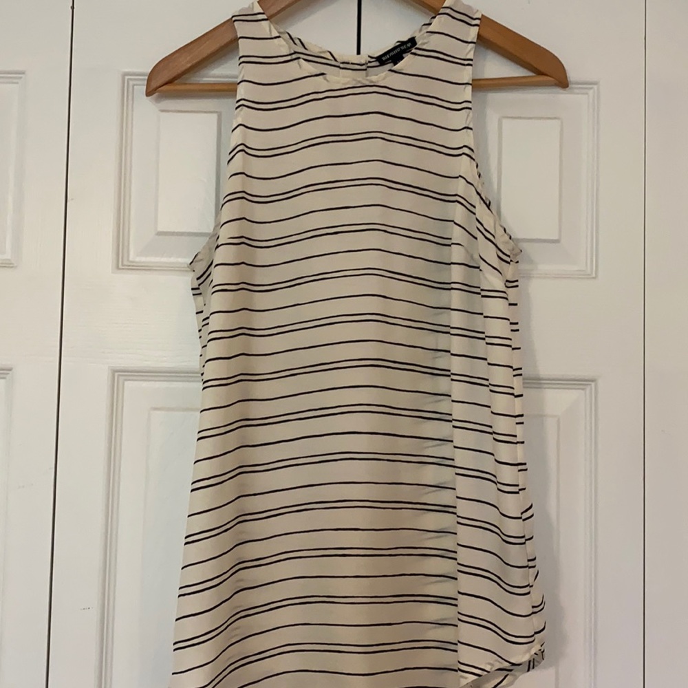 Cream striped tank blouse